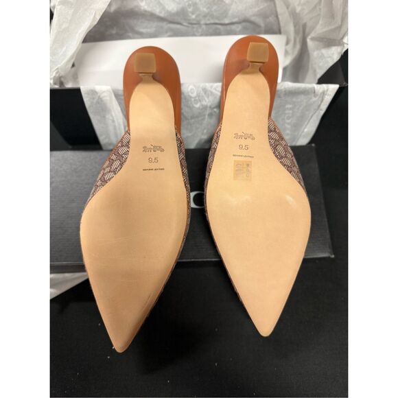 New Coach Renn Micro Signature Jacquard Logo Mule Heels 9.5 - Picture 5 of 6